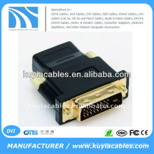 Adaptateur / convertisseur femelle DVI d&#39;or DV à HDMI